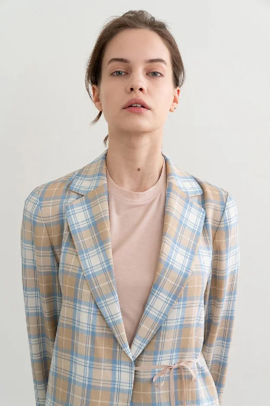 Lowest Price Mild Check String Jacket Beige