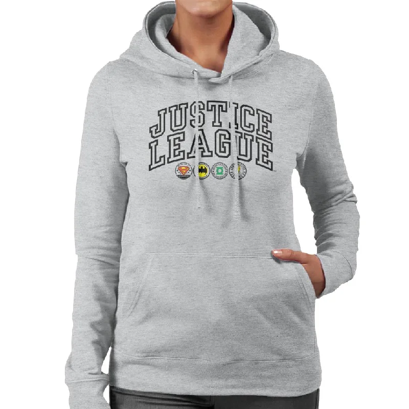Value Deals Justice League Emblems Women's Hooded Sweatshirt