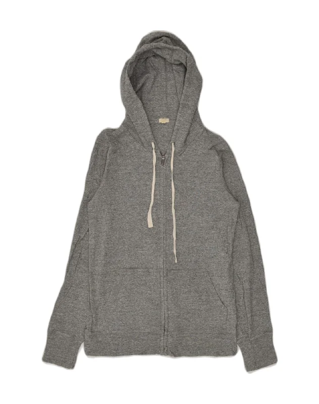 Limited Availability J. CREW Womens Zip Hoodie Sweater UK 8 Small Grey Cotton