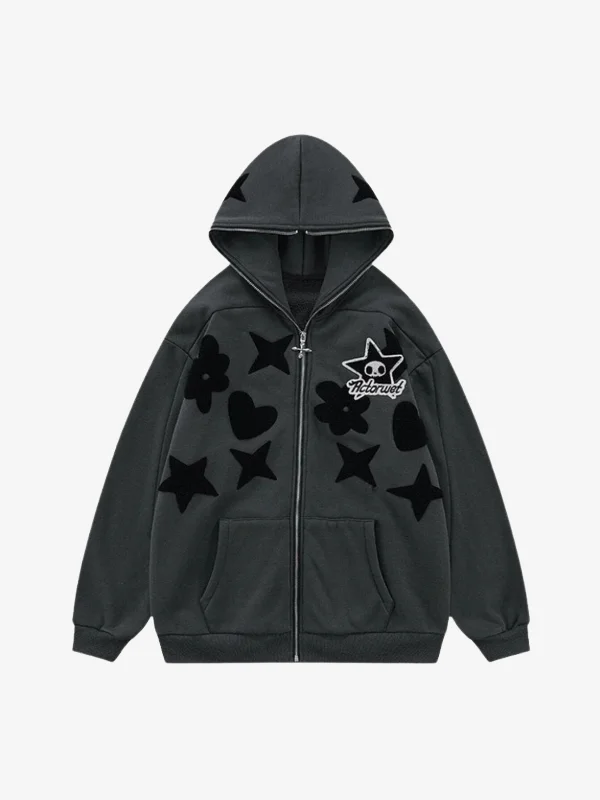 Unbeatable Prices KG Heart Embroidered Zip Up Hoodie