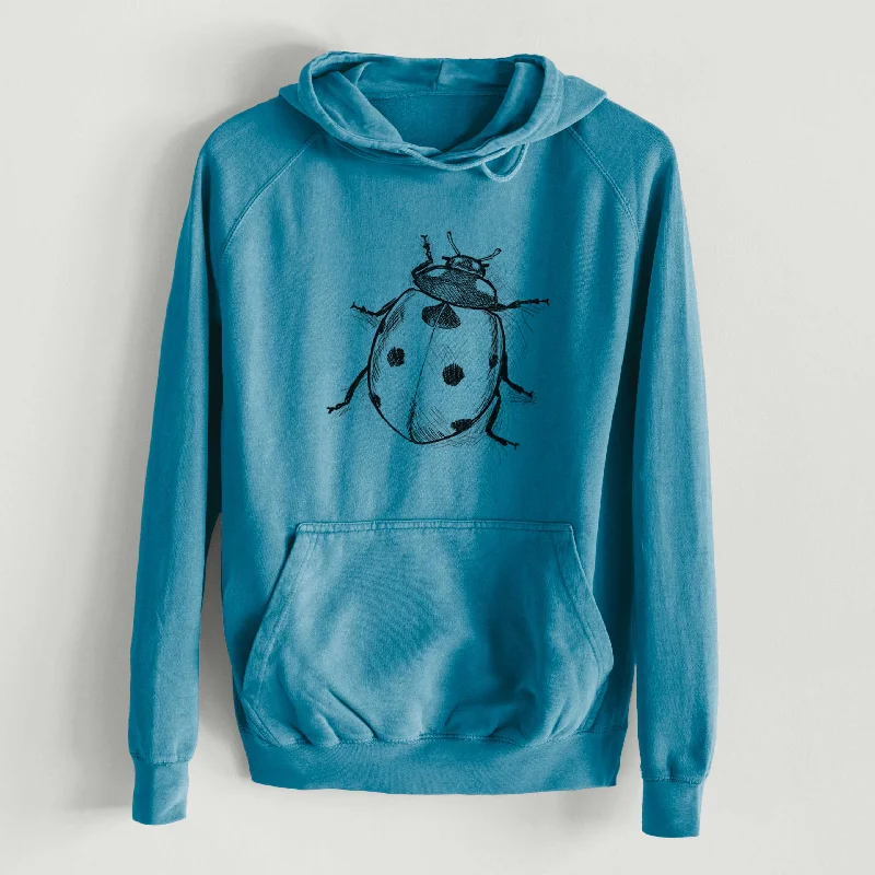 Hurry In Coccinella septempunctata - Seven-spot Ladybird Ladybug  - Mid-Weight Unisex Vintage 100% Cotton Hoodie
