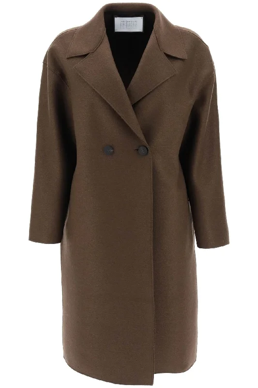 Act Fast Cocoon Coat In Pressed Wool  - Marrone