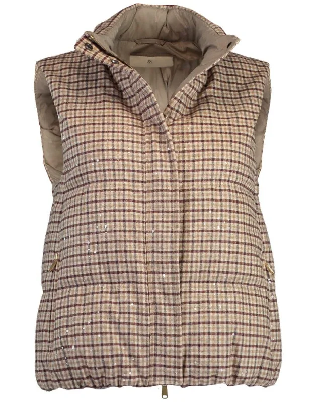 Low Prices Beige Tobacco Goose Down Padded Vest