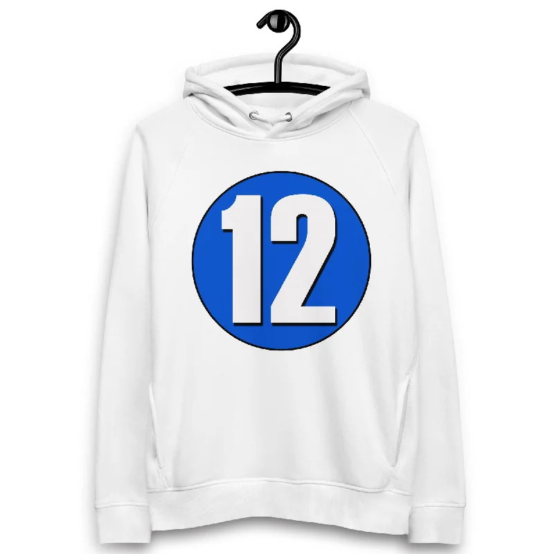 Special Promotion Unisex pullover hoodie: White on Periwinkle 12