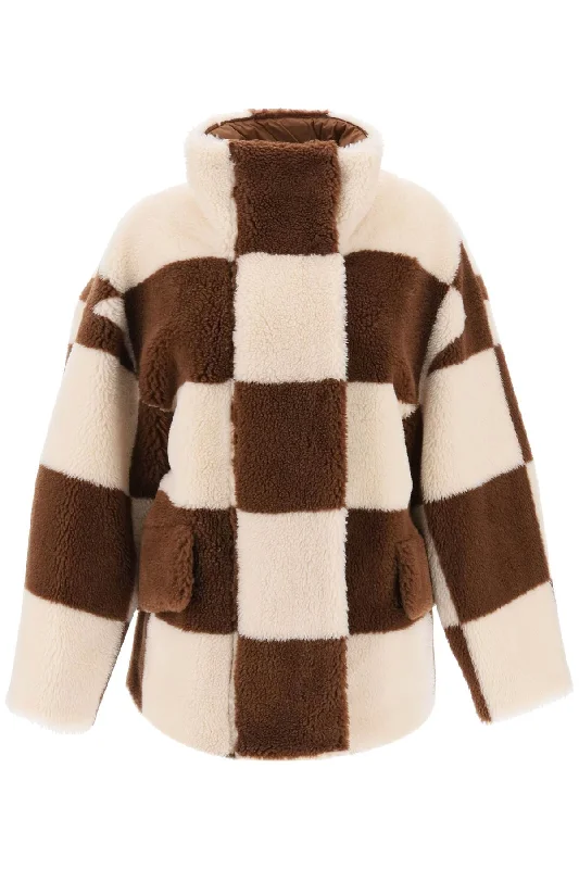 Big Savings Dani Teddy Jacket With Checkered Motif  - Bianco