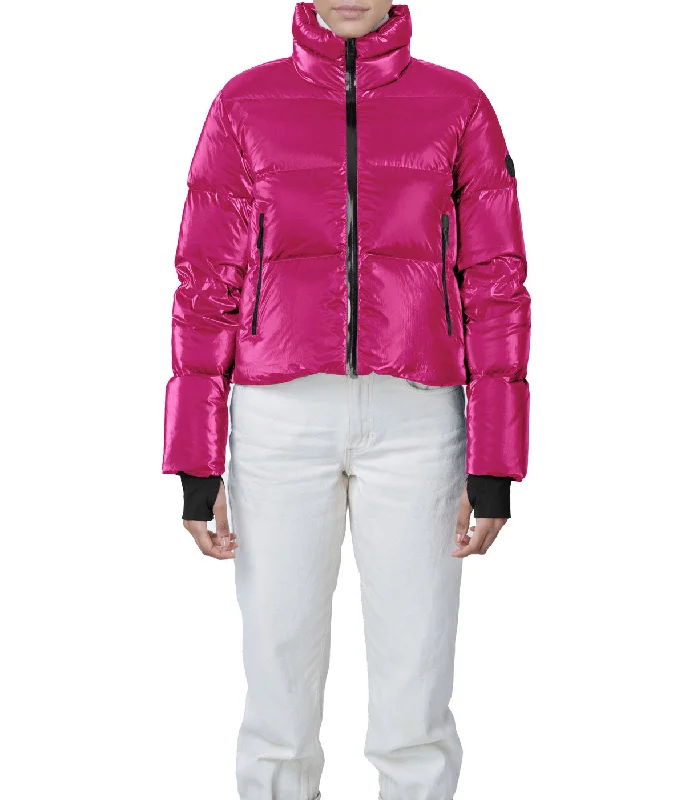 Best Deals Evo Metallic 20.5" Recycled Nylon Ripstop Cropped Jacket Fuchsia