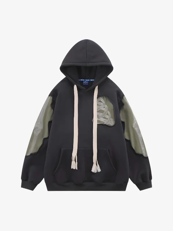 New Markdowns KG Embroidered Skeleton Heart Hoodie