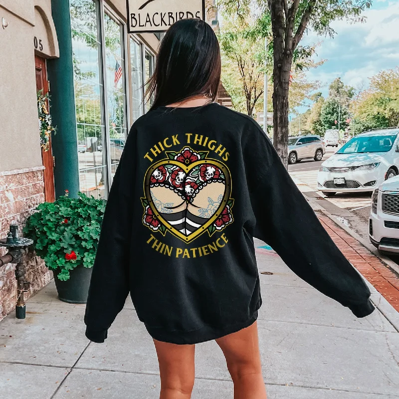 Stock Clearance Thick Thighs Thin Patience Sweatshirt (Unisex)