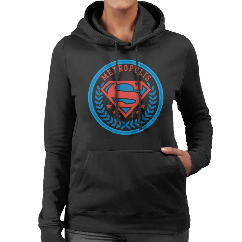 Price Blitz Superman Comic Metropolis Logo Women's Hooded Sweatshirt