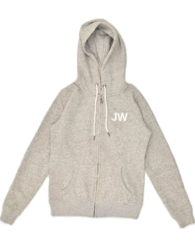 Take Advantage JACK WILLS Womens Zip Hoodie Sweater UK 8 Small Grey Cotton