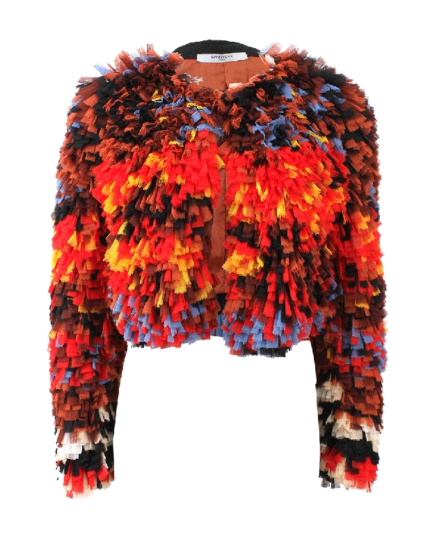 Price Rollback Mosaic Print Cropped Jacket