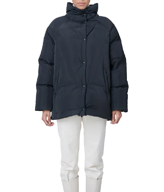 Super Sale Ella 29" Cotton Touch Recycled Nylon Swing Coat Black