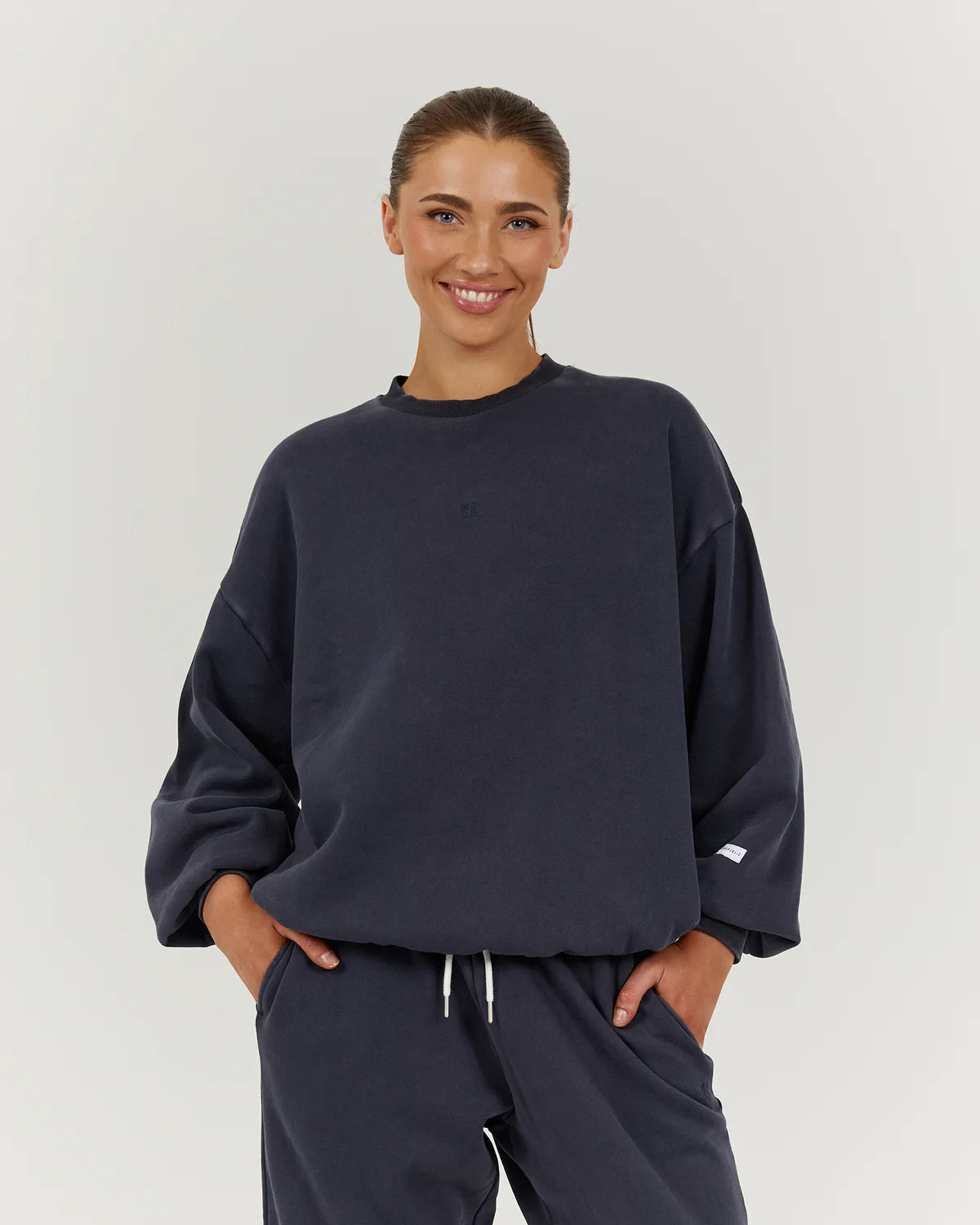 Discount Days Muscle Republic | Faded Oversized Crew - Faded Slate