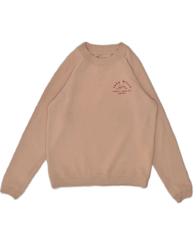 Price Break JACK WILLS Womens Sweatshirt Jumper UK 10 Small  Beige Cotton