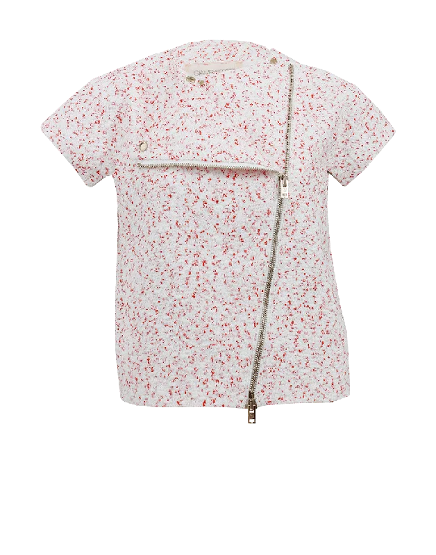 Loyalty Reward Short Sleeve Asymmetrical Tweed Jacket