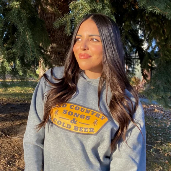 Big Savings Sad Country Songs & Cold Beer Emblem Hoodie