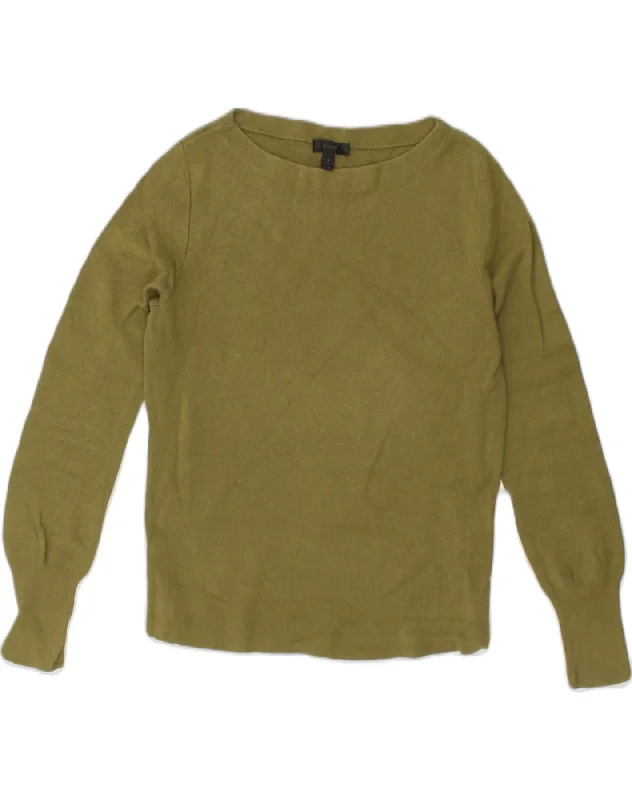 Grand Opening Sale J. CREW Womens Boat Neck Jumper Sweater UK 10 Small Green Wool