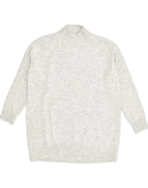 Massive Deals FAT FACE Womens Turtle Neck Jumper Sweater UK 10 Small Grey Polyester