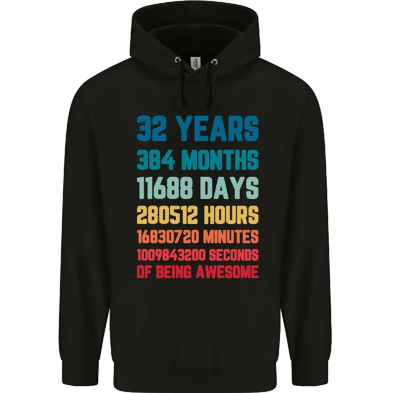 New Deals 32nd Birthday 32 Year Old Mens 80% Cotton Hoodie