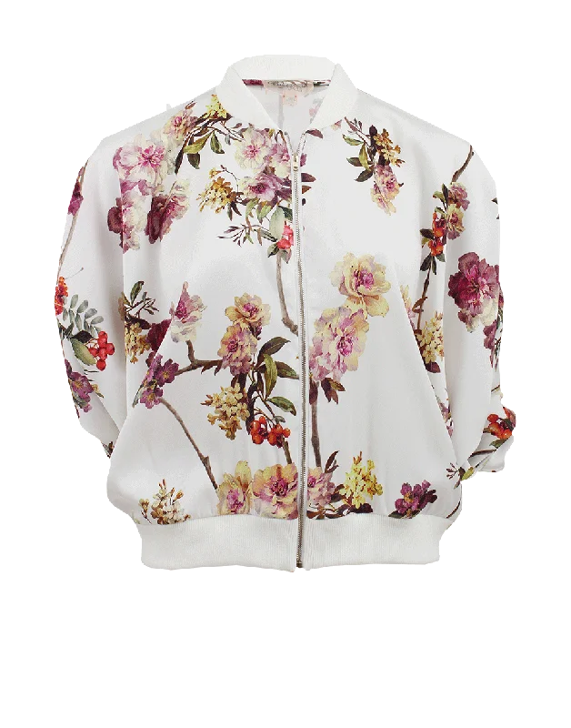 Customer Appreciation Sale Batwing Sleeve Print Bomber