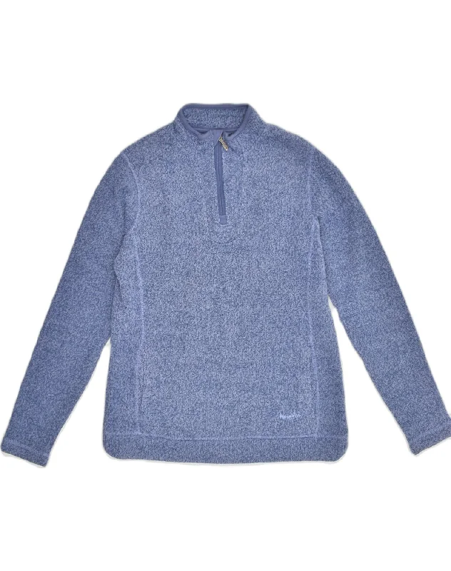 Buy Now WEIRD FISH Womens Zip Neck Jumper Sweater UK 12 Medium  Blue Flecked