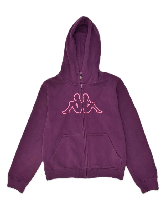 Don't Miss KAPPA Womens Zip Hoodie Sweater UK 16 Large Purple Cotton