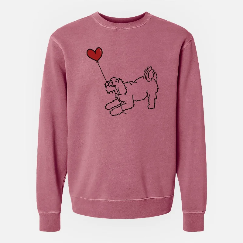Take Advantage Terrier Mix Heart String - Unisex Pigment Dyed Crew Sweatshirt