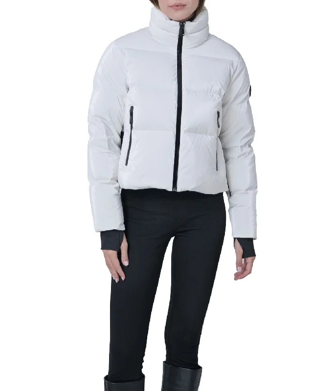 Bargain Prices Evo Metallic 20.5" Recycled Nylon Ripstop Cropped Jacket White