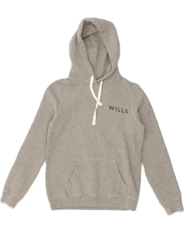 Exclusive Savings JACK WILLS Womens Graphic Hoodie Jumper UK 10 Small Grey Cotton