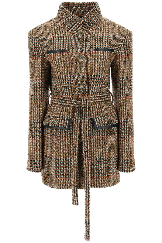 Deal Dash Wool Blend Tweed Coat  - Marrone