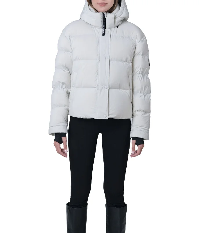 Instant Discount Ritz 24" Recycled Strech Poly Fly Front Hooded Cropped Blouson Ice Grey Instant Discount Ritz 24" Recycled Strech Poly Fly Front Hooded Cropped Blouson Ice Grey
