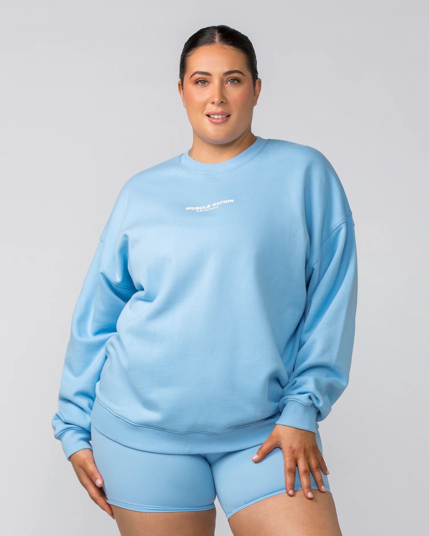 Early Access Muscle Nation | Weekend Oversized Pullover - Skyride