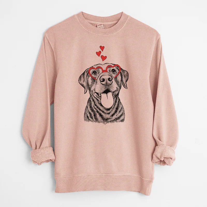 Markdowns Valentine Gwen the Labrador Retriever - Unisex Pigment Dyed Crew Sweatshirt
