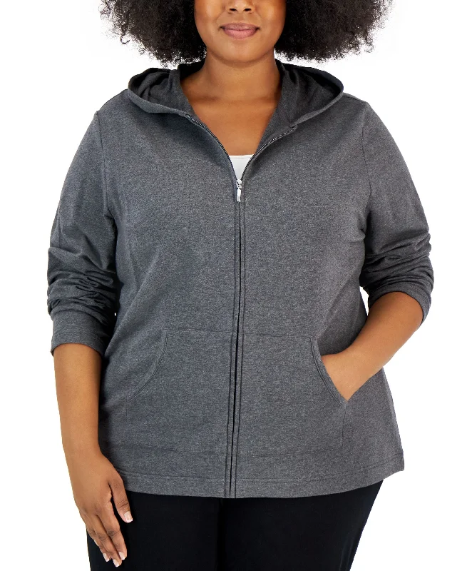 Deal of the Day Karen Scott Plus Size Zip Up Hoodie