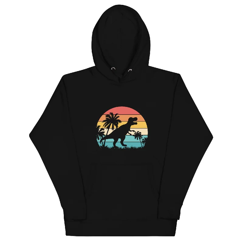 Savings Bonanza T-Rex Retro Sunset - Adult Dinosaur Hoodie