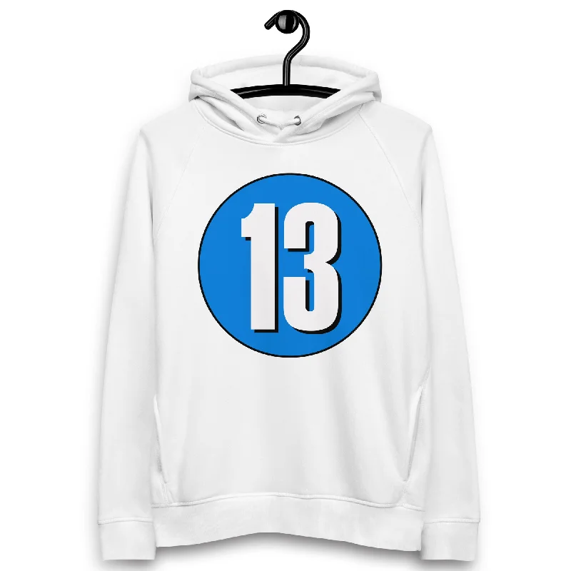 Unmissable Offer Unisex pullover hoodie: White on Blue 13