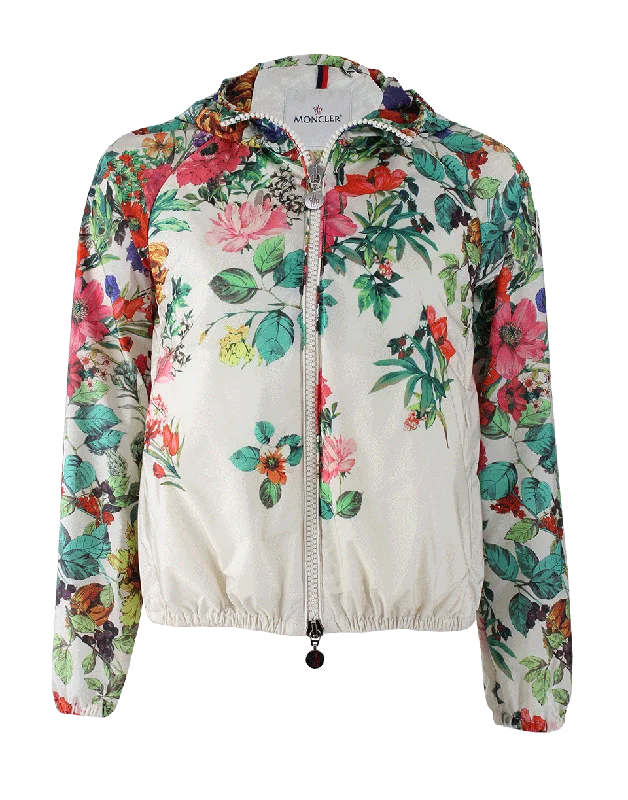 Quick Sale Floral Print Windbreaker