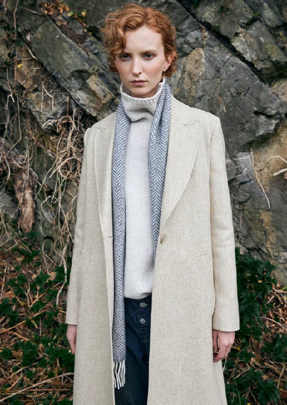 Can't Miss Beige Herringbone Shannon Tweed Coat