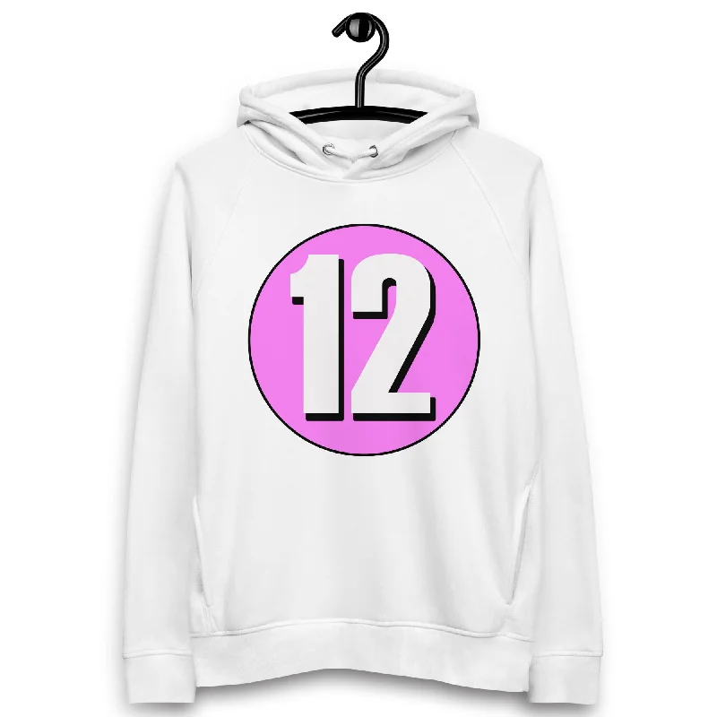 Markdown Madness Unisex pullover hoodie: White on Pink 12