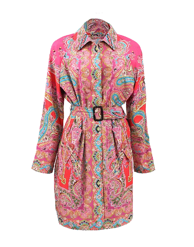 Early Bird Discount Belted Paisley Trench