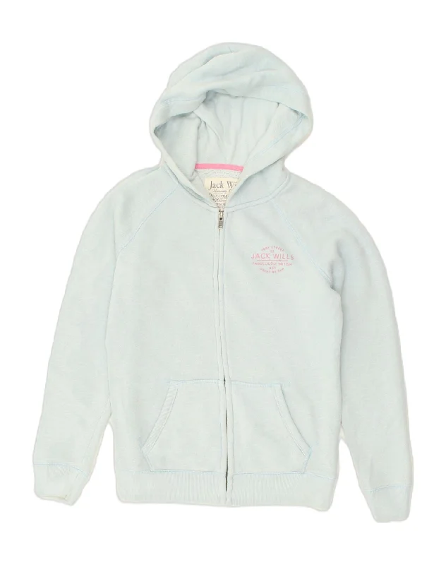 Online Exclusive JACK WILLS Womens Zip Hoodie Sweater UK 12 Medium  Blue Cotton