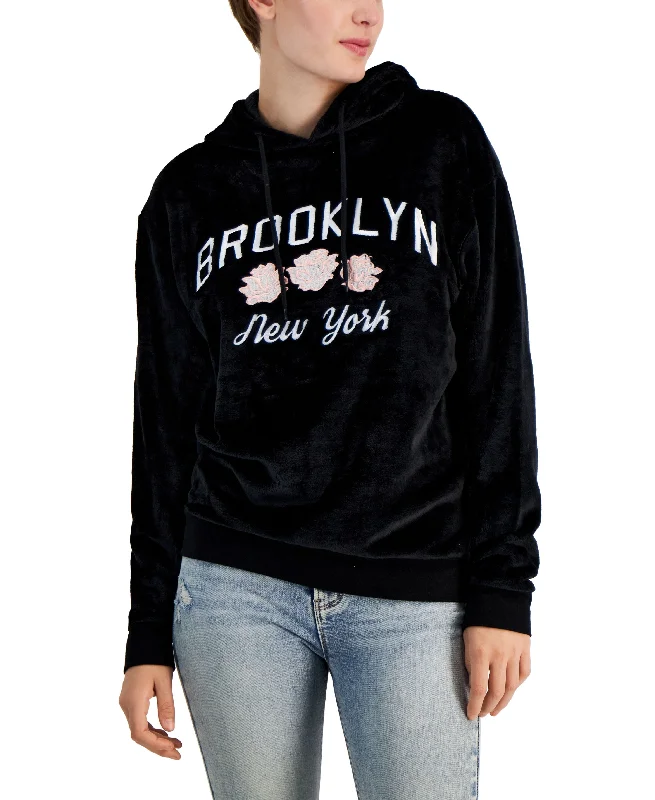 New Markdowns Juniors' Embroidered Fleece Hoodie