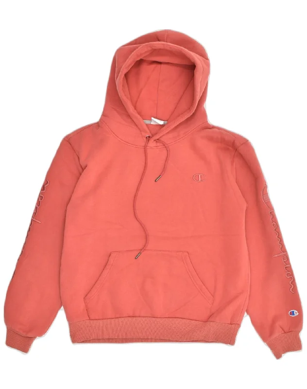 Extra Discounts CHAMPION Womens Graphic Hoodie Jumper UK 14 Large Pink