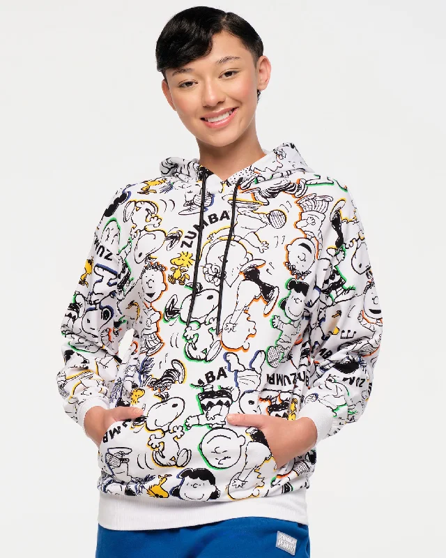 Daily Specials Zumba X Peanuts Unisex Pullover Hoodie - White