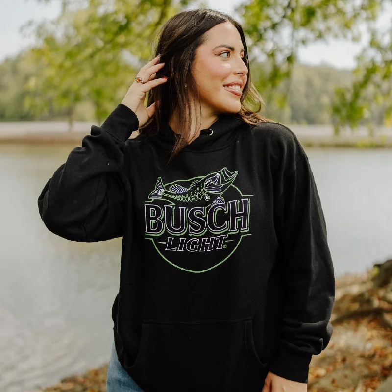 Final Markdown Busch Light Largemouth Bass Neon Sign Hoodie
