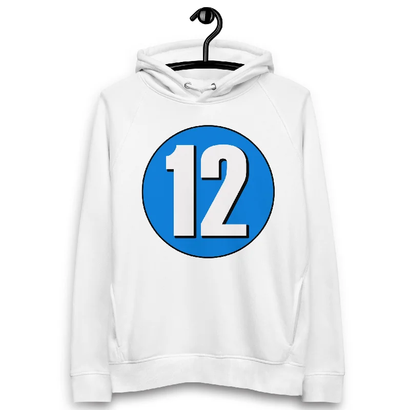 Super Sale Unisex pullover hoodie: White on Blue 12