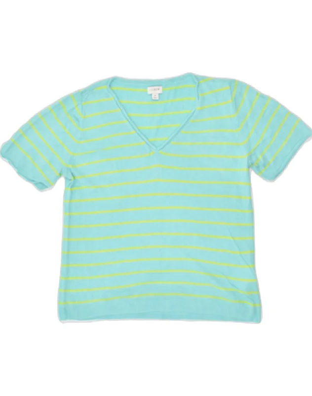 Price Drop J. CREW Womens Short Sleeve V-Neck Jumper Sweater UK 14 Medium Turquoise