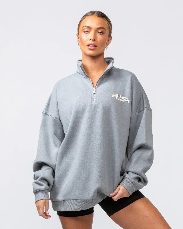 Steals and Deals Muscle Nation | Classic Quarter Zip - Jet Grey