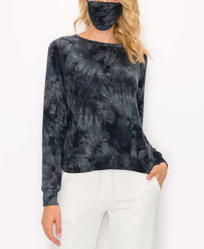 Steals and Deals Womens Cozy Tie Dye Raglan Sweatshirt