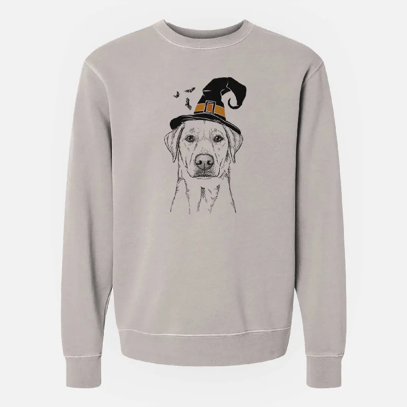 YEAR-End Sale Witch Zoe the Yellow Lab - Unisex Pigment Dyed Crew Sweatshirt